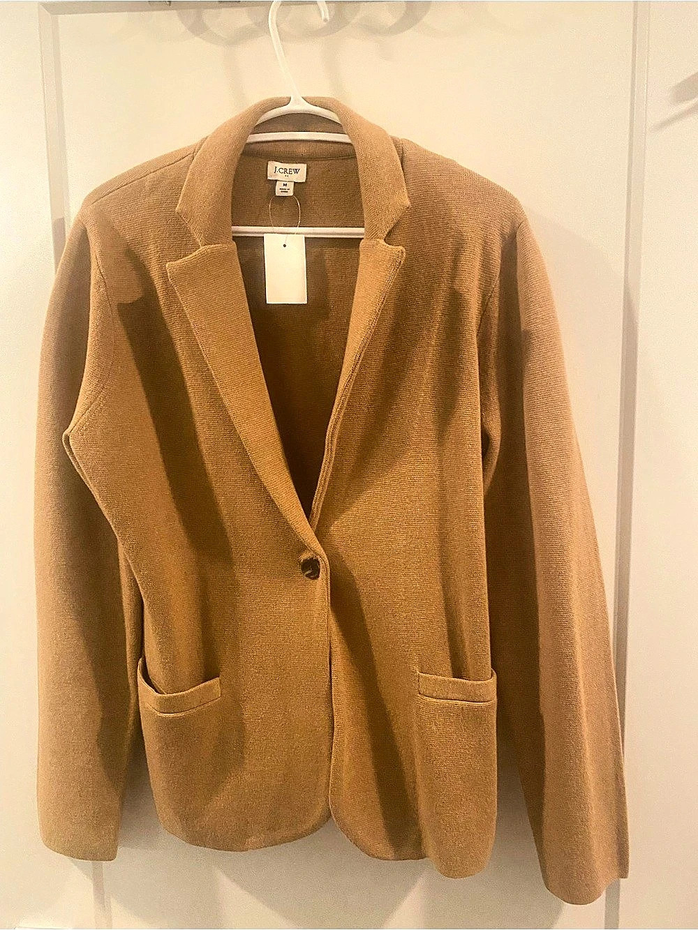 J.Crew Sophie Open-Front Sweater-Blazer Brown Medium